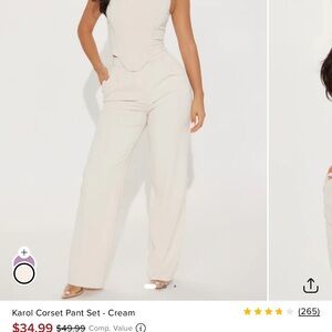 Fashion Nova Cream Corset Jumpsuit